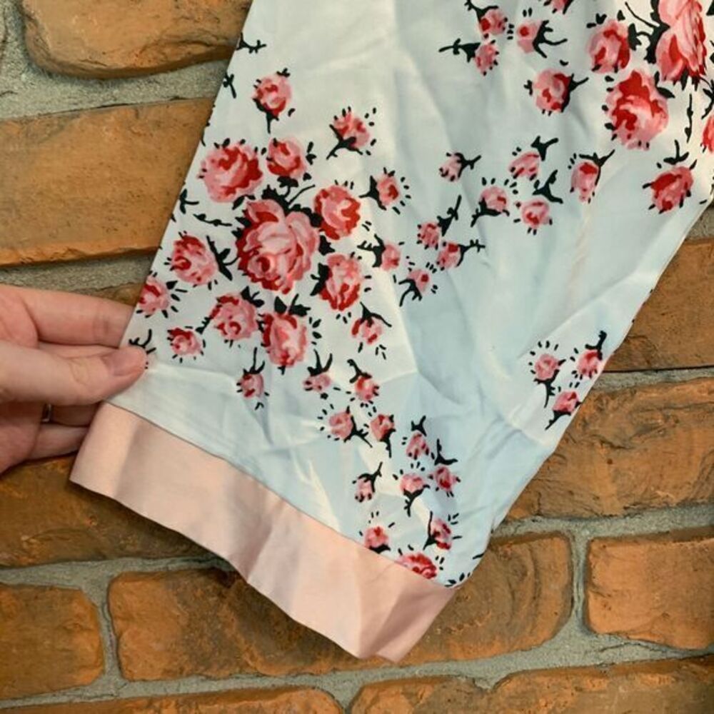Morgan Lane x FabFitFun Robe Satin Floral Print Long Sleeve Tie Waist White S/M - Picture 2 of 7